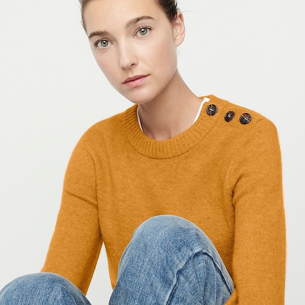 J. Crew Button-detail crewneck sweater